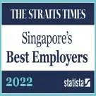 Singapore’s Best Employers 2022（最佳雇主排名第 23 名；前 25 名唯一上榜旅遊及酒店業雇主）