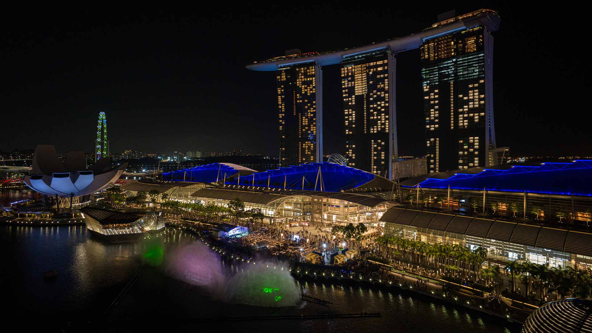 新加坡跨年夜期間的濱海灣金沙夜景