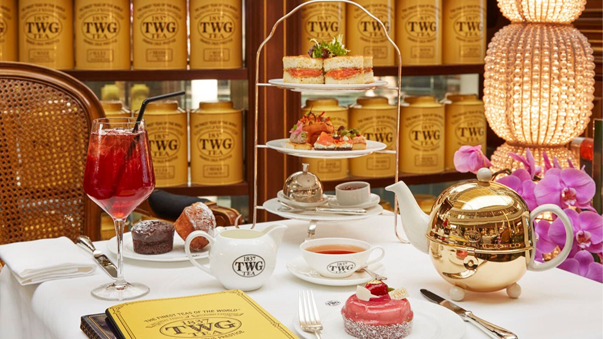 新加坡 TWG Tea Salon 與精品店的下午茶茶飲及層架甜點