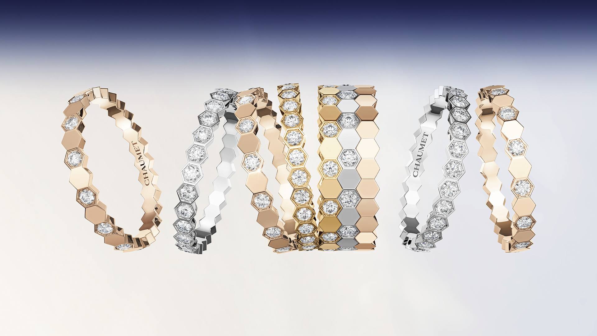 來自新加坡奢華珠寶品牌 Chaumet 的銀色鑽石級戒指