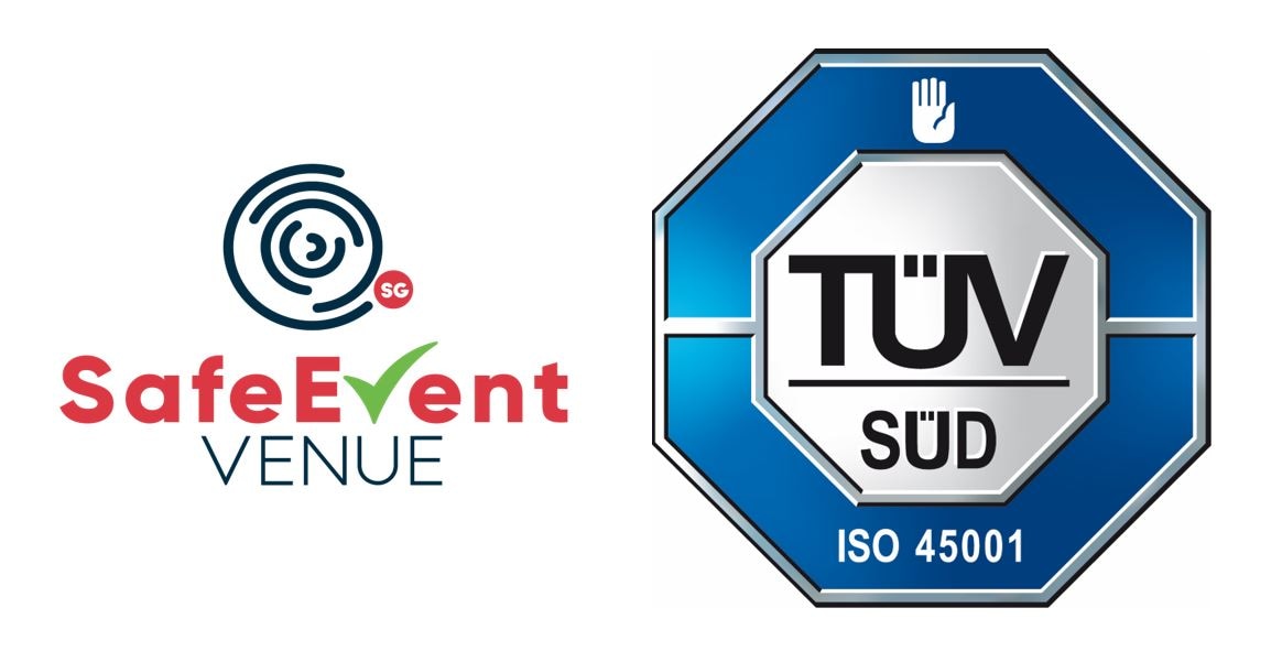 SafeEvent Vanue and TÜV SÜD Logo
