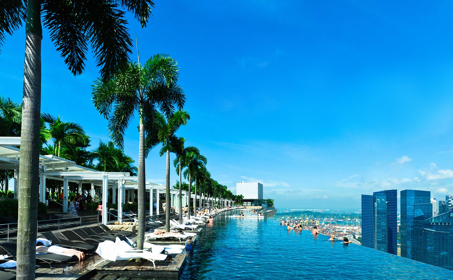 Infinity Pool Day time View at Marina Bay Sands