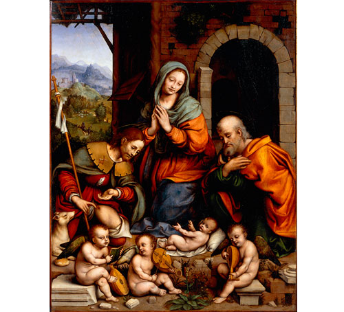 Giampietrino (Gian Pietro Rizzoli) 繪製的《聖洛克朝拜聖嬰》(Adoration of the Child with Saint Roch)