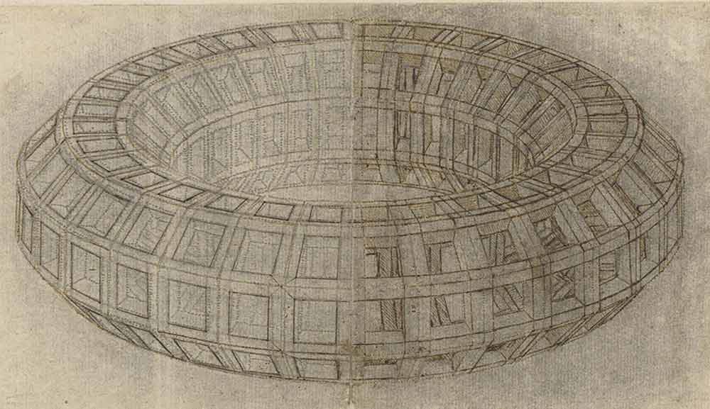Mazzocchio 畫作，約創作於 1510 年—達文西《大西洋手稿》(Codex Atlanticus) F.710 右頁