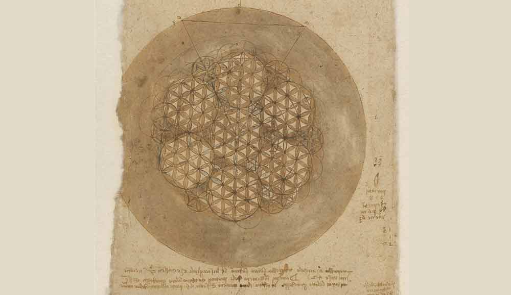 Circle in 588 Portions，約創作於 1517 年—達文西《大西洋手稿》(Codex Atlanticus) 18 F.307 左頁