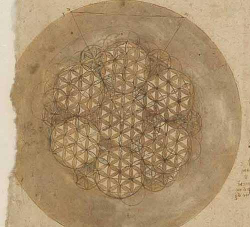 Circle in 588 Portions，約創作於 1517 年—達文西《大西洋手稿》(Codex Atlanticus) 18 F.307 左頁