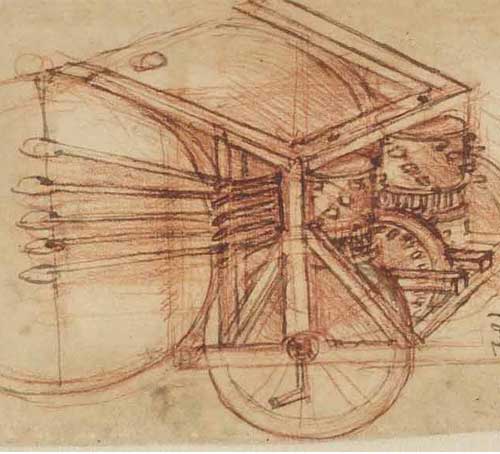 機械鼓，約創作於 1503 年—達文西《大西洋手稿》(Codex Atlanticus) 05 F.837 右頁