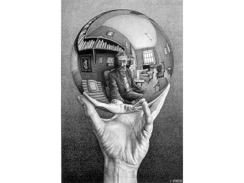 M.C.埃舍爾，手上的反射球體