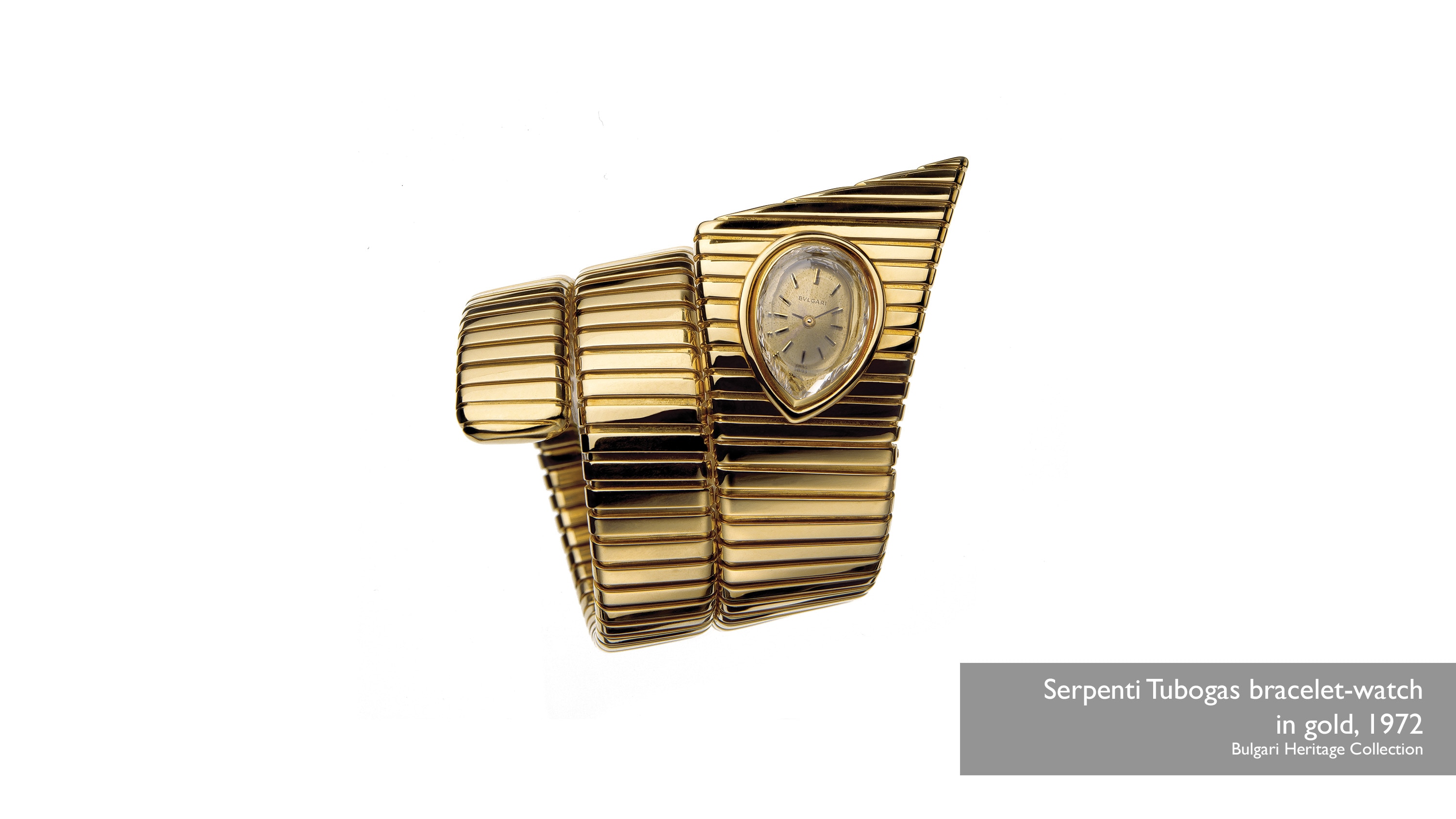 Serpenti Tubogas bracelet-watch in gold, 1972 Bulgari Heritage Collection