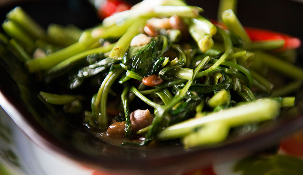 Stir-fried Siamese Watercress with Yellow Beans