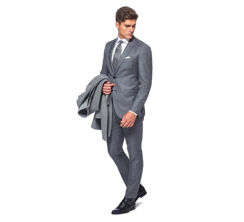 GRISAILLE SUIT IN SUPER 120 WOOL - MADE IN ITALY