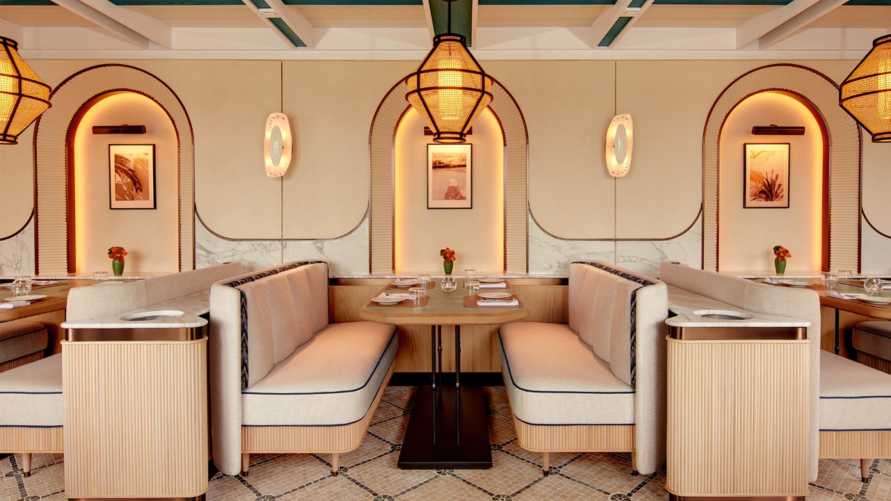 Interior dining area of newly opened celebrity chef restaurant, Maison Boulud