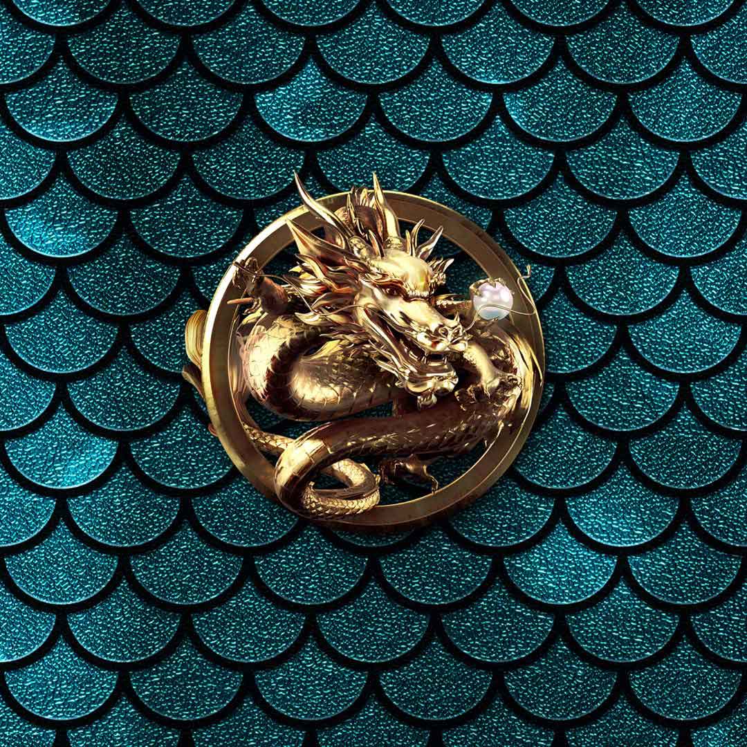 Dragon emblem, the Chinese zodiac sign for 2024 Lunar New Year
