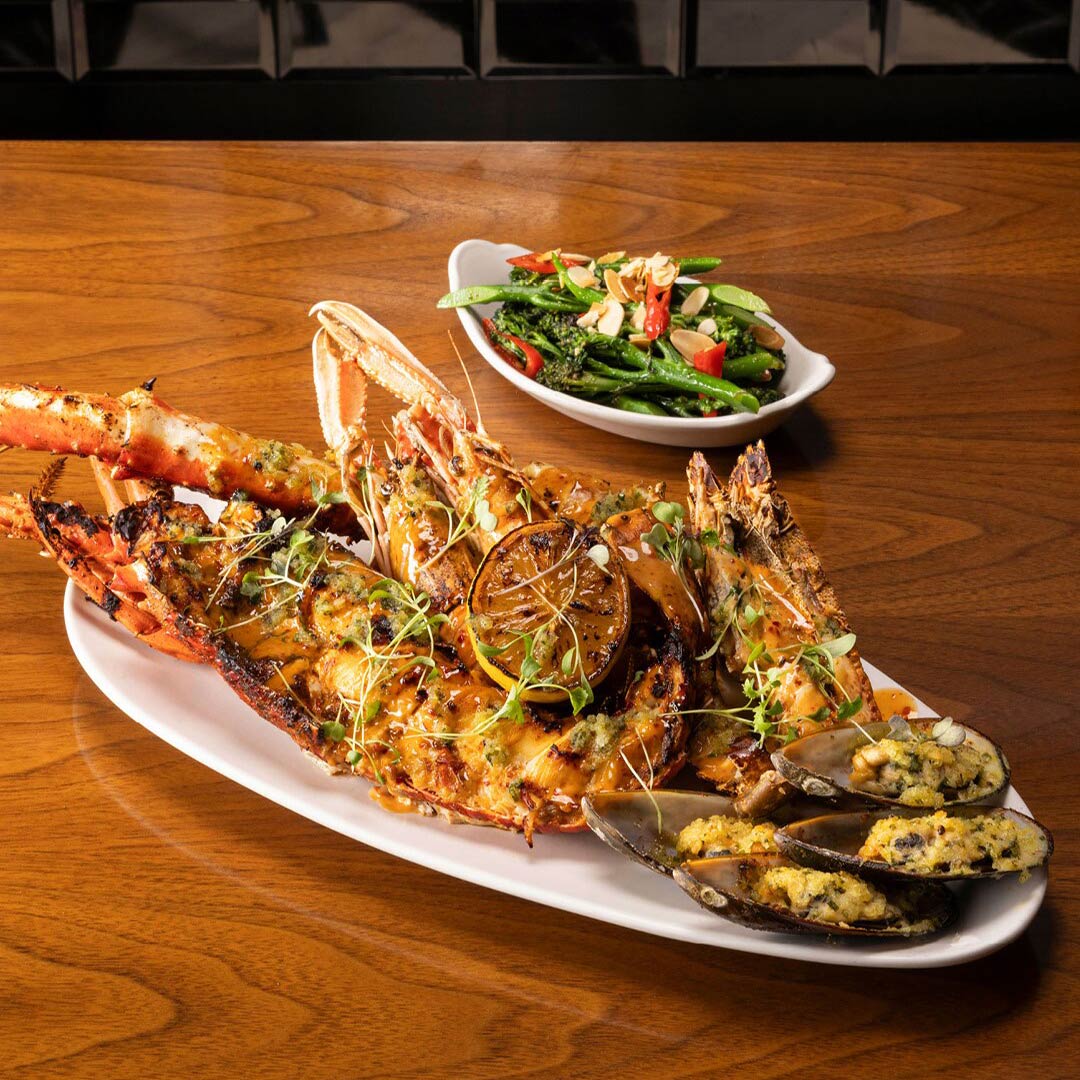 Seafood platter with lobsters and mussels for Mother's Day in Singapore