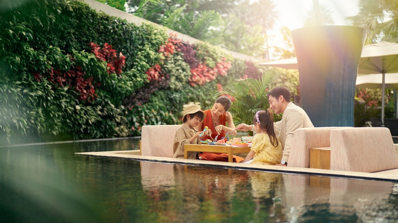 Luxury suite with view of Singapore